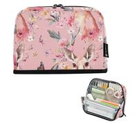 KLL Trousse à crayons de grande capacité - Mignon - Multifonction - Pour adultes - Indispensable pour l'école - Kangourou chic - Rose vif