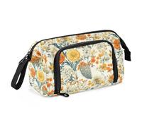 KLL Trousse à crayons de grande capacité pour enfants avec poignée et porte-crayons pour adultes, collège, fleurs, cactus, soucis, jacinthes neutres