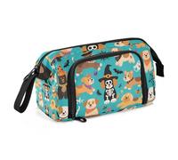 KLL Trousse à crayons Halloween jaune citrouille grande capacité portable pour adolescents élémentaires