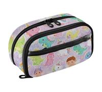 KLL Trousse à crayons légère en PVC de grande capacité (prop3) pour homme, école, dessin animé, mignon, fée Ainosaure violette