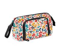 KLL Trousse à crayons multicolore Calico de grande capacité avec compartiment pour garçons