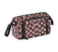 KLL Trousse à crayons multifonction de grande capacité pour adultes pour infirmière, carrés élémentaires dorés, rouges et succulents