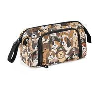 KLL Trousse à crayons rétro avec poignée pour adolescent élémentaire Motif pirates de dessin animé