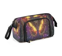 KLL Trousse à crayons rigide de grande capacité avec poignée pour adultes, université, papillon, tarot