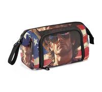 KLL Trousse à crayons spéciale de grande capacité avec poignée pour adolescents et enfants - Indispensable pour l'école - Figurine Americana Macho