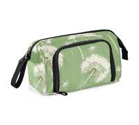 KLL Trousse à crayons vert pissenlit grande capacité avec fermeture éclair multifonctionnelle pour garçons élémentaires