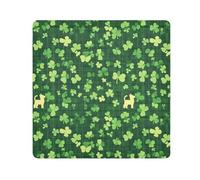 KLL Trousse de maquillage autocollante pour la Saint-Patrick, motif trèfle, feuille, décorative, pour l'organisation, Décoration de trèfle pour la Saint-Patrick, 13.8x13.8in