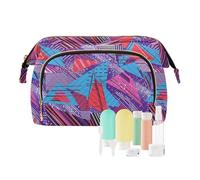KLL Trousse de maquillage légère avec triangles rouges et bleus pour femme