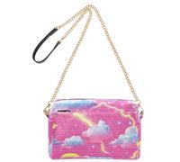 KLL Vapor Wave Style Lightning Rouge Mode Petit sac à bandoulière pour femme en cuir végétalien Sac à main imperméable pour femme