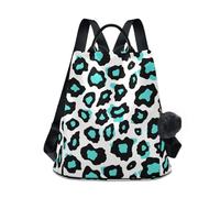 KLL Vleopard Spots Sac à dos tendance rose décontracté pour femme, sac à main pour voyage, travail, quotidien avec porte-clés à pompons