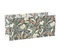 KLL William Morris Pot à crayons en acrylique à motif floral sauvage pour bureau 4 compartiments en plastique transparent pour pinceaux de maquillage