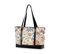 KLL William Morris Retro Flowers Sac à main pour ordinateur portable avec fermeture éclair Grand sac à main pour université avec couches maletines para mujer