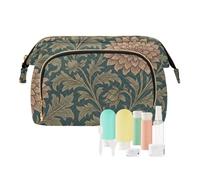 KLL William Morris Trousse de maquillage à motif dahlia avec fermeture éclair à suspendre pour sac à main