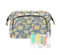 KLL William Morris Trousse de maquillage vintage en forme de fruits jaunes et bleus pour femme