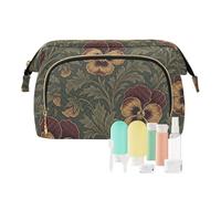 KLL William Morris Trousse de toilette étanche Motif pensée Trousse de médecine Trousse de maquillage Période pour cartes Organisateurs d'argent