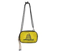 KLL Yellow Snake Don't Tread on Me Sac à main à bandoulière pour homme avec sangle réglable Motif drapeau Take a walk