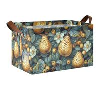 KLL Yummy Pears Lot de 2 paniers de rangement en forme de cube avec poignées - Organiseur multifonction pour placard et vêtements - Jaune