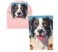 KLLTYHMU 1 carte de remerciement avec enveloppes, carte de vœux de la race de chien de 10,2 x 15,2 cm pour notes personnalisées, cartes formelles pour toutes les occasions, adaptées pour les petites