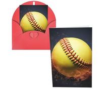KLLTYHMU 1 carte de remerciement avec enveloppes, carte de vœux softball de 10,2 x 15,2 cm pour notes personnalisées, cartes formelles pour toutes les occasions, adaptées pour les petites entreprises