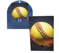 KLLTYHMU 1 carte de remerciement avec enveloppes, carte de vœux softball de 10,2 x 15,2 cm pour notes personnalisées, cartes formelles pour toutes les occasions, adaptées pour les petites entreprises