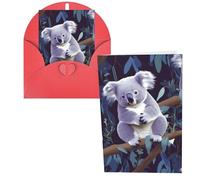 KLLTYHMU 1 carte de remerciement avec enveloppes, joli koala de 10,2 x 15,2 cm pour notes personnalisées, cartes formelles pour toutes les occasions, adaptées pour les petites entreprises, les fêtes