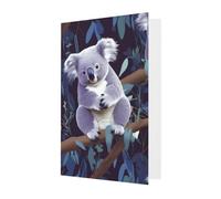 KLLTYHMU 1 carte de remerciement avec enveloppes, joli koala de 10,2 x 15,2 cm pour notes personnalisées, cartes formelles pour toutes les occasions, adaptées pour les petites entreprises, les fêtes
