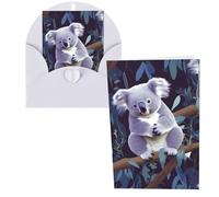 KLLTYHMU 1 carte de remerciement avec enveloppes, joli koala de 10,2 x 15,2 cm pour notes personnalisées, cartes formelles pour toutes les occasions, adaptées pour les petites entreprises, les fêtes