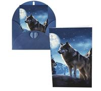 KLLTYHMU 1 carte de remerciement avec enveloppes, loups de 10,2 x 15,2 cm pour notes personnalisées, cartes formelles pour toutes les occasions, adaptées pour les petites entreprises, les fêtes