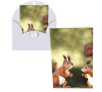 KLLTYHMU 1 carte de remerciement avec enveloppes, motif écureuils mignons de 10,2 x 15,2 cm pour notes personnalisées, cartes formelles pour toutes les occasions, adaptées pour les petites entreprises
