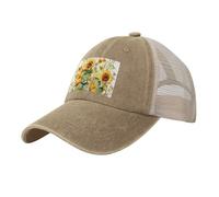 KLLTYHMU Casquette de baseball de cowboy avec dos en maille, chapeau de camionneur réglable pour papa chapeau de tournesol et casquette de plage de maïs pour homme et femme