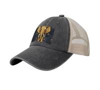 KLLTYHMU Casquette de baseball de cowboy avec dos en maille, réglable, chapeau de papa abstrait éléphant casquette de plage pour homme et femme, Noir/blanc, One Size-X-Large
