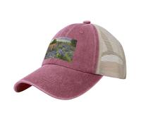 KLLTYHMU Casquette de baseball de cowboy avec dos en maille réglable pour papa, bleu du Texas, casquette de plage pour homme et femme, Rouge, XL (taille unique)