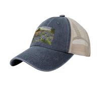 KLLTYHMU Casquette de baseball de cowboy avec dos en maille réglable pour papa, bleu du Texas, casquette de plage pour homme et femme, bleu marine, XL (taille unique)