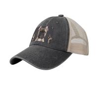 KLLTYHMU Casquette de baseball de cowboy avec dos en maille, réglable, pour papa, bouledogue français, casquette de plage pour homme et femme, noir, XL (taille unique)