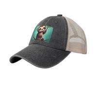 KLLTYHMU Casquette de baseball de cowboy avec dos en maille réglable pour papa - Casquette de plage mignonne pour homme et femme, Noir/blanc, One Size-X-Large