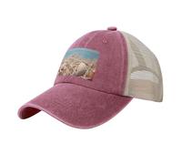 KLLTYHMU Casquette de baseball de cowboy avec dos en maille, réglable, pour papa, coquillages et étoiles de mer, casquette de plage pour homme et femme, Rouge, XL (taille unique)
