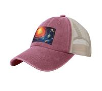 KLLTYHMU Casquette de baseball de cowboy avec dos en maille, réglable, pour papa, espace extérieur, galaxie, système solaire, casquette de plage pour homme et femme