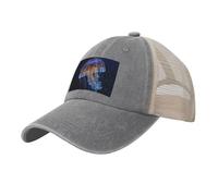 KLLTYHMU Casquette de baseball de cowboy avec dos en maille, réglable, pour papa, méduse, casquette de plage pour homme et femme, gris, XL (taille unique)