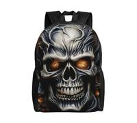 KLLTYHMU Cool Evil Skull Sac à dos de voyage pour ordinateur portable imperméable léger mignon sac à dos pour femme homme sac à dos décontracté