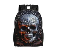 KLLTYHMU Cool Skull Graphics Sac à dos de voyage pour ordinateur portable imperméable léger mignon sac à dos pour femmes hommes sac à dos décontracté