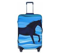 KLLTYHMU Cross The River On Horseback Bagages Housse de protection élastique lavable anti-rayures pour enfants et adultes Convient aux bagages de 45,7 à 81,3 cm, Noir , XL