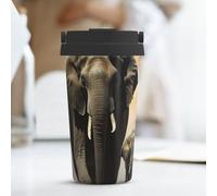 KLLTYHMU Elephant In The Fog Tasse à café de voyage isotherme en acier inoxydable avec couvercle et boucle de transport dissimulée pour homme et femme 500 ml
