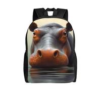 KLLTYHMU Hippo Sac à dos de voyage pour ordinateur portable, imperméable, léger, mignon, pour femme et homme, sac à dos décontracté