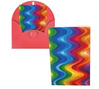 KLLTYHMU Lot de 1 carte de remerciement avec enveloppes, arc-en-ciel de 10,2 x 15,2 cm pour notes personnalisées, cartes formelles pour toutes les occasions, adaptées pour les petites entreprises, les