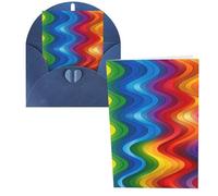 KLLTYHMU Lot de 1 carte de remerciement avec enveloppes, arc-en-ciel de 10,2 x 15,2 cm pour notes personnalisées, cartes formelles pour toutes les occasions, adaptées pour les petites entreprises, les
