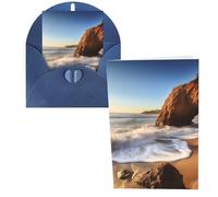 KLLTYHMU Lot de 1 carte de remerciement avec enveloppes, carte de vœux Beach Malibu de 10,2 x 15,2 cm pour notes personnalisées, cartes formelles pour toutes les occasions, adaptées pour les petites