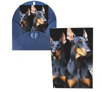 KLLTYHMU Lot de 1 carte de remerciement avec enveloppes, carte de vœux Doberman de 10,2 x 15,2 cm pour notes personnalisées, cartes formelles pour toutes les occasions, adaptées pour les petites