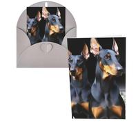 KLLTYHMU Lot de 1 carte de remerciement avec enveloppes, carte de vœux Doberman de 10,2 x 15,2 cm pour notes personnalisées, cartes formelles pour toutes les occasions, adaptées pour les petites