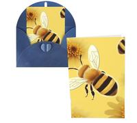KLLTYHMU Lot de 1 carte de remerciement avec enveloppes, Honey Bee2, 10,2 x 15,2 cm pour notes personnalisées, cartes formelles pour toutes les occasions, adaptées pour les petites entreprises, les
