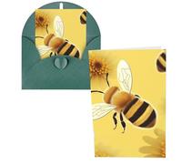 KLLTYHMU Lot de 1 carte de remerciement avec enveloppes, Honey Bee2, 10,2 x 15,2 cm pour notes personnalisées, cartes formelles pour toutes les occasions, adaptées pour les petites entreprises, les